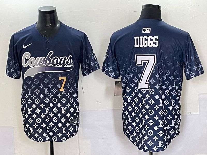 Men 2025 Dallas Cowboys #7 Diggs Drak blue Nike Limited NFL Jersey style 034